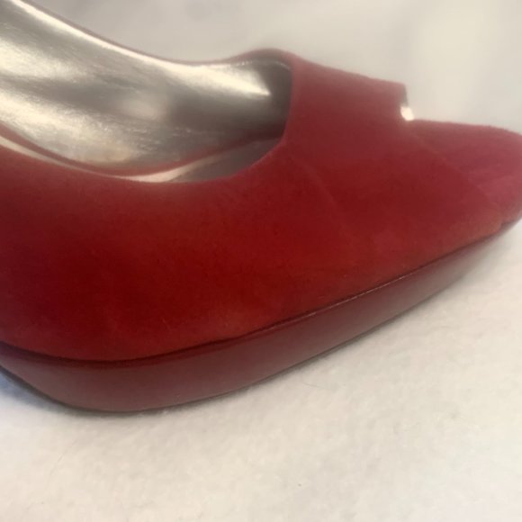 Style & Co (Macys) ‘Brick Red’ Suede Pumps w/ Peep-Toe Size 8.5 - Picture 8 of 10